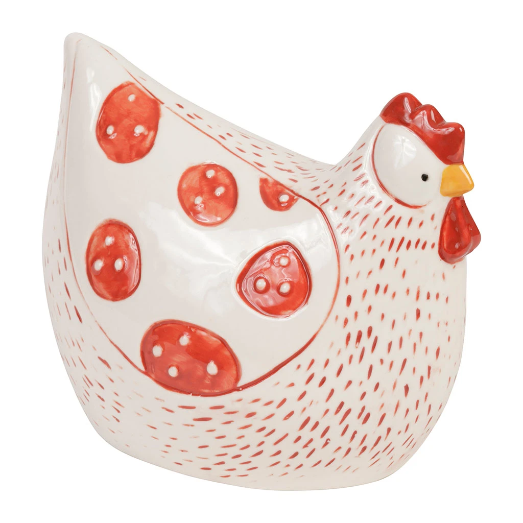 Comptoir De Famille Déco Poule Margotte Rouge En Porcelaine 4 Comptoir De Famille Déco Poule Margotte Rouge En Porcelaine – Image 2