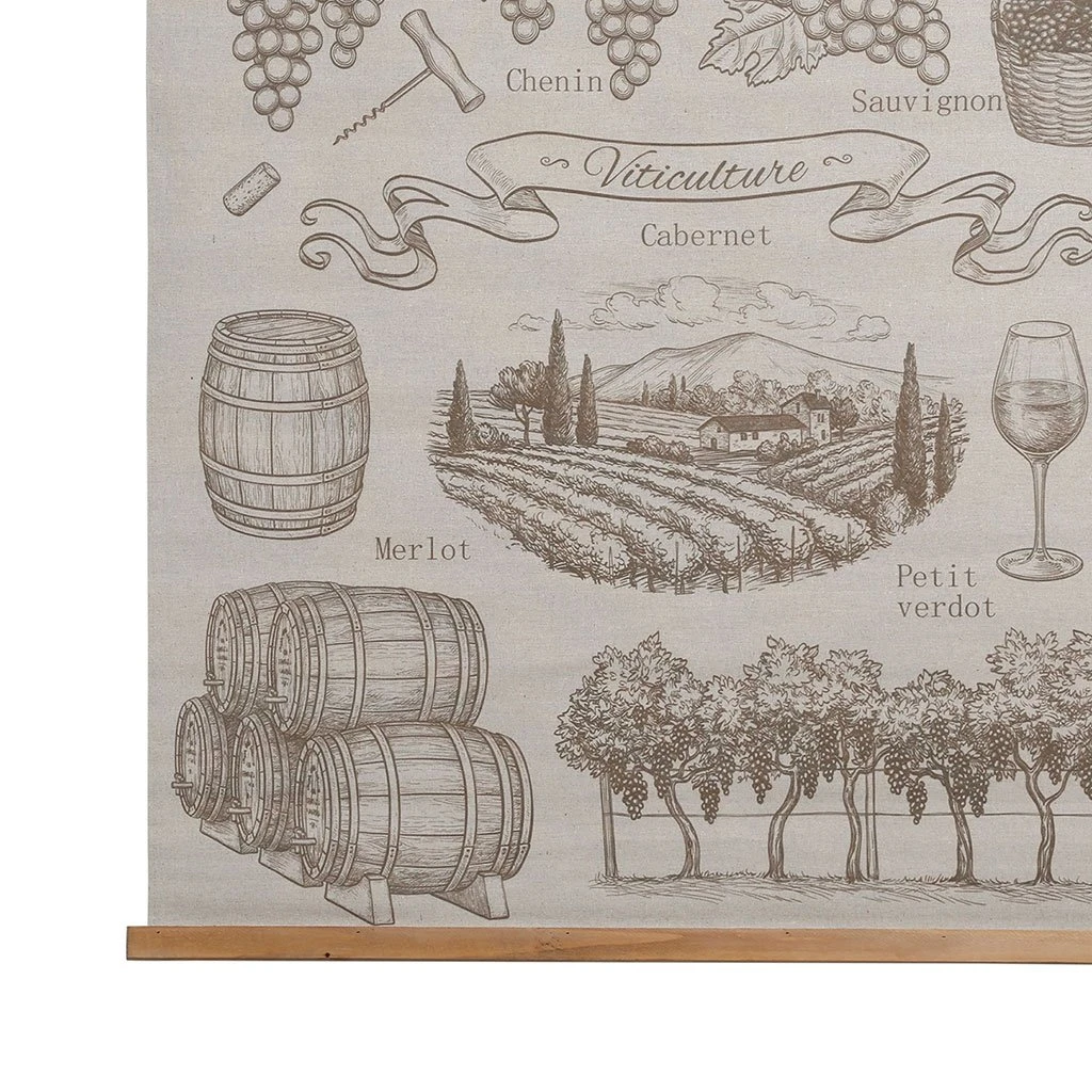 Comptoir De Famille Toile "viticulture" Brun 91x100cm 4 Comptoir De Famille Toile "viticulture" Brun 91x100cm – Image 2