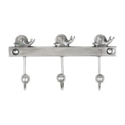 Comptoir De Famille Patere 3 Crochets Escargot Argenté 10x6x2cm Laiton