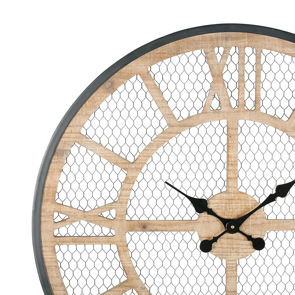 Comptoir De Famille Horloge Murale Naturel Et Fer Noir D72cm - Atelier 4 Comptoir De Famille Horloge Murale Naturel Et Fer Noir D72cm - Atelier – Image 3