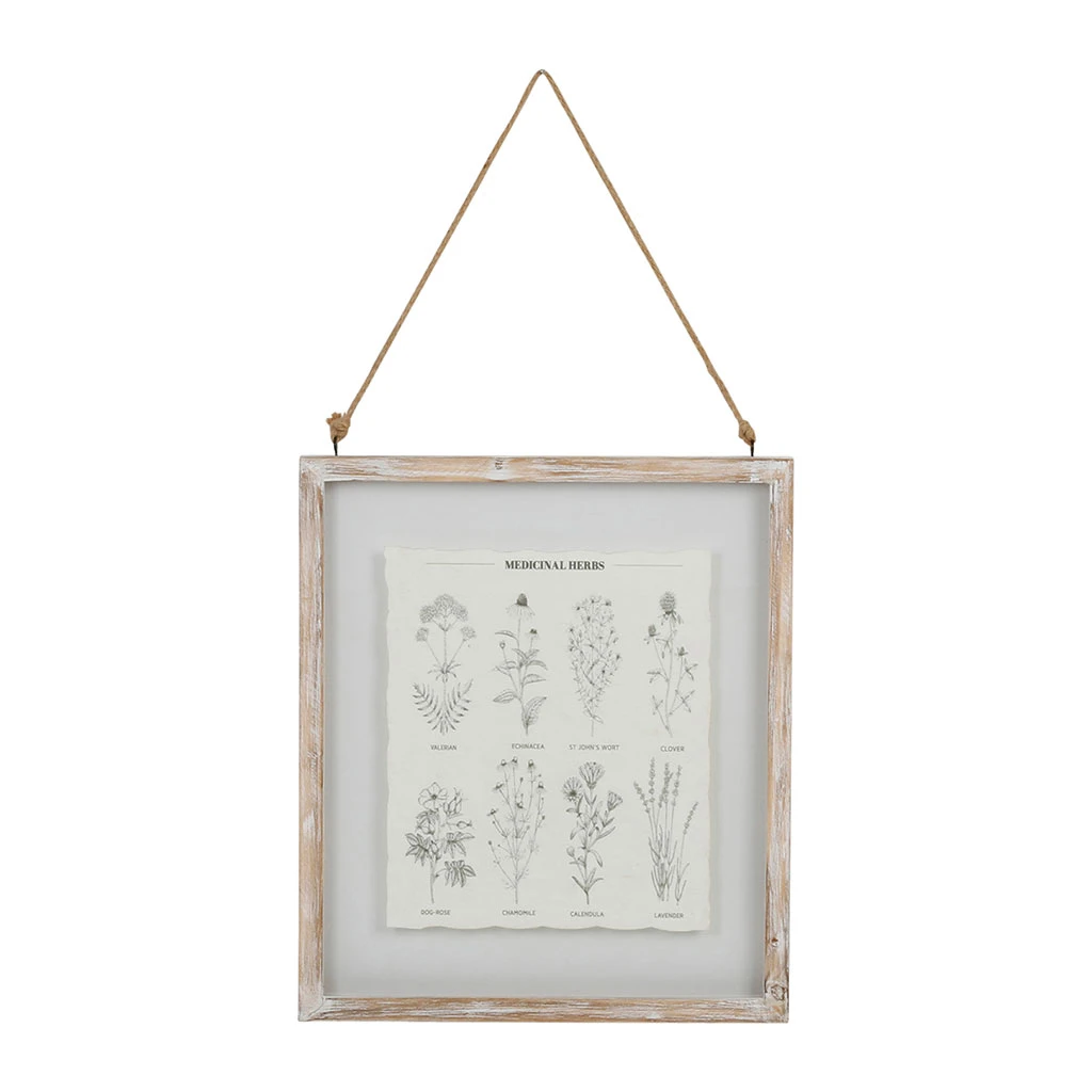 Comptoir De Famille Cadre Deco Plante Medicinal Blanchi 33x38cm 3 Comptoir De Famille Cadre Deco Plante Medicinal Blanchi 33x38cm