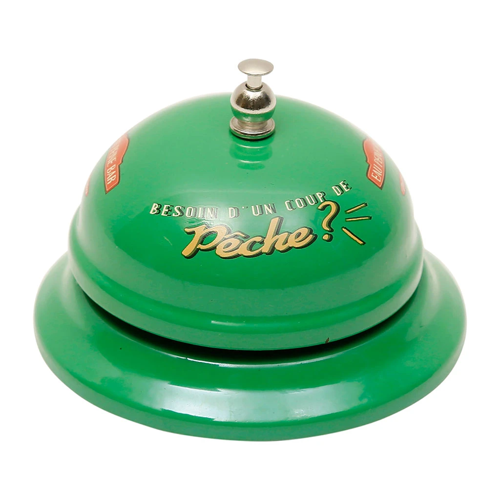 Natives Sonnette De Table "pechu" Vert En Fer 3 Natives Sonnette De Table "pechu" Vert En Fer