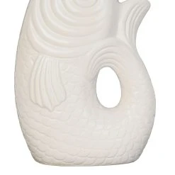 Côté Table Vase Poisson Mer Blanc 24x16.5xh39.5cm Gres -SEMA design Boutique 37743 DET02 WEB