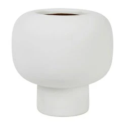 Côté Table Vase Maceio Blanc Casse D18.5xh18.5cm Gres