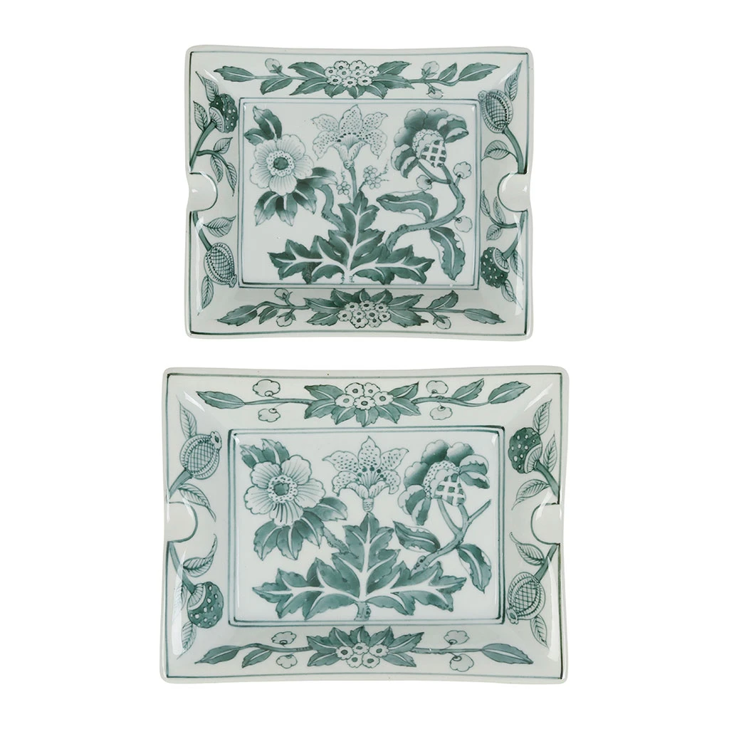 Côté Table Cendriers Fleurs En Porcelaine Vert -ming 3 Côté Table Cendriers Fleurs En Porcelaine Vert -ming