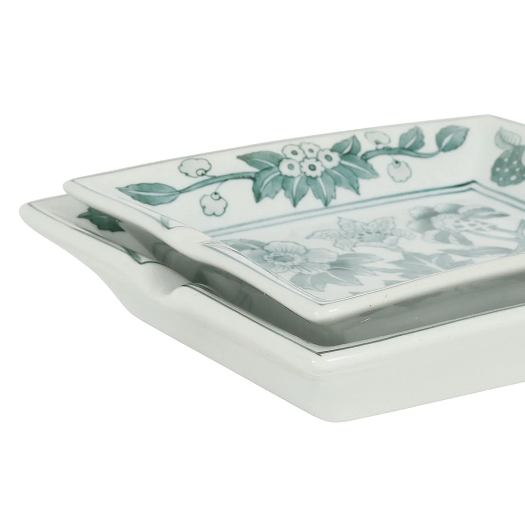 Côté Table Cendriers Fleurs En Porcelaine Vert -ming 8 Côté Table Cendriers Fleurs En Porcelaine Vert -ming – Image 6