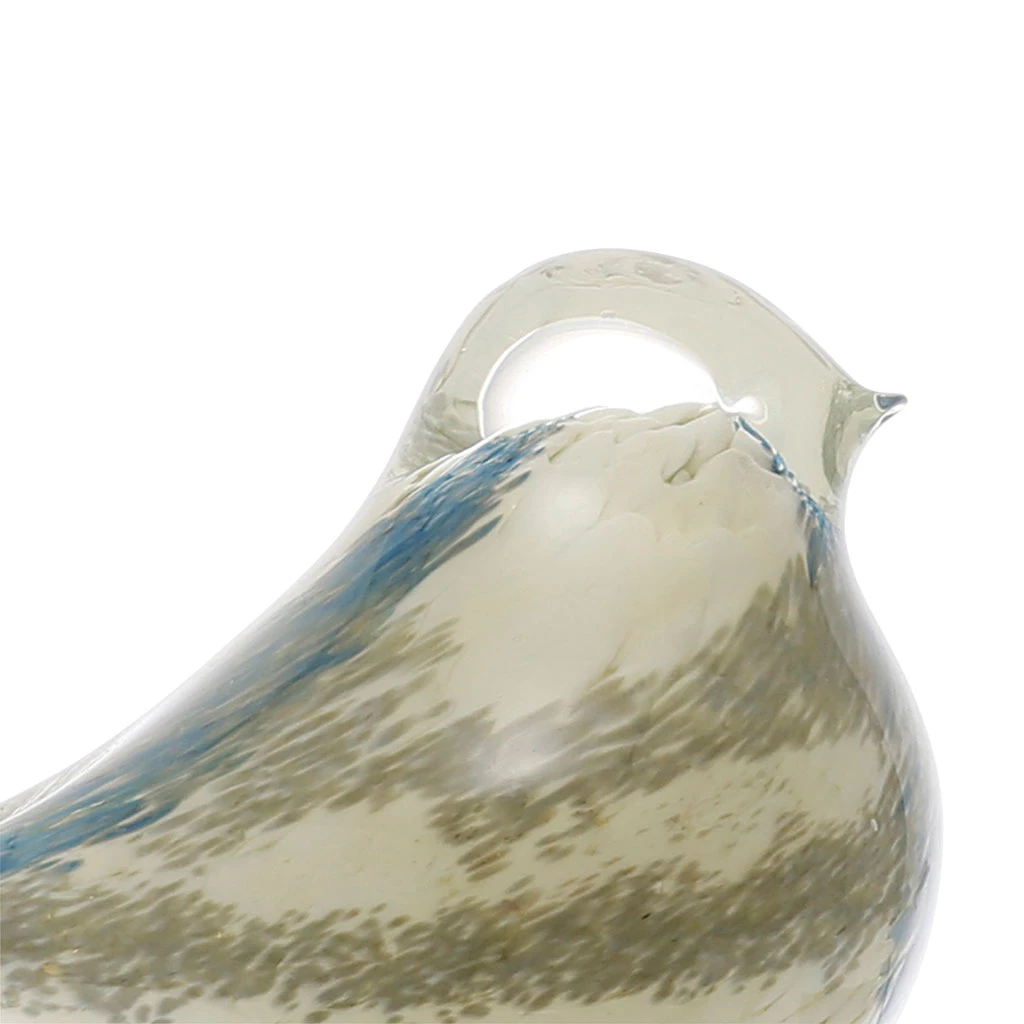 Côté Table Déco Moineau Serin Ivoire Et Bleu En Verre 4 Côté Table Déco Moineau Serin Ivoire Et Bleu En Verre – Image 2