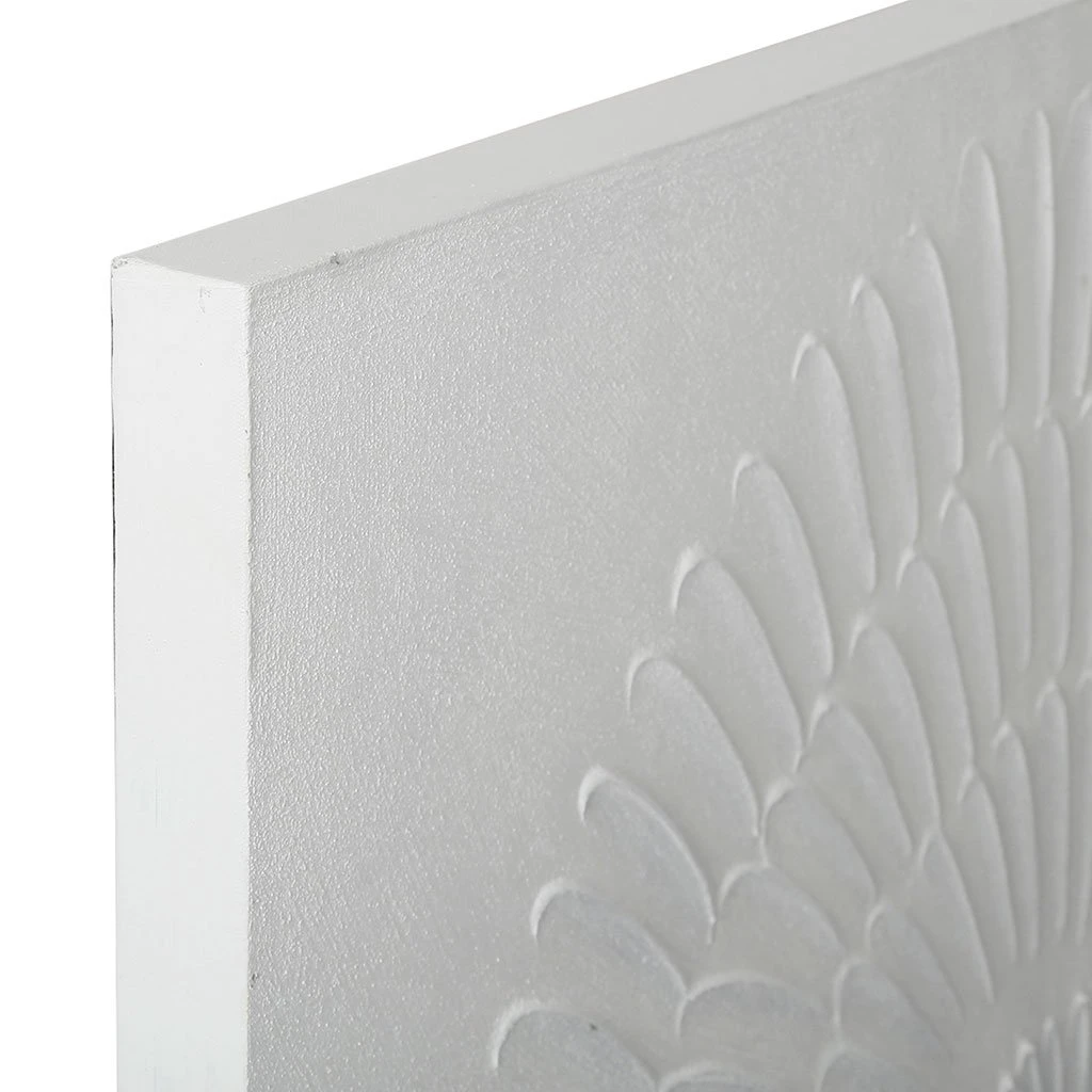 Côté Table Peinture-tableau Rayures Blanches 90x90cm 4 Côté Table Peinture-tableau Rayures Blanches 90x90cm – Image 2