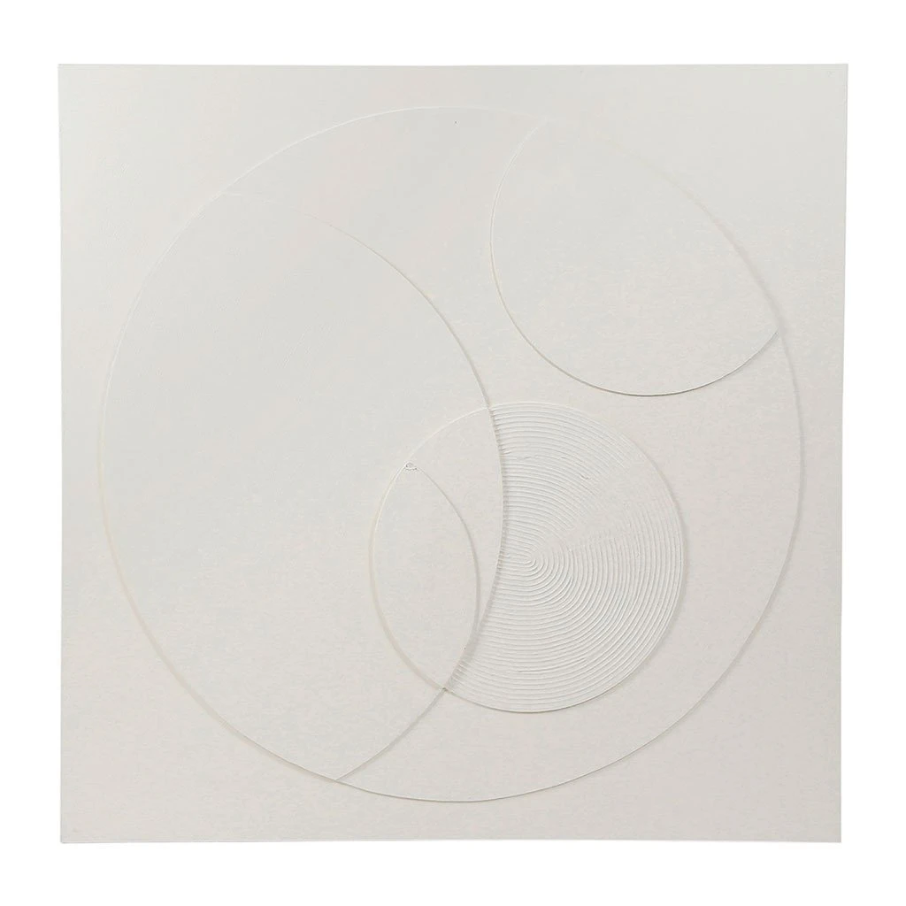Côté Table Peinture-tableau Cercles Crème 100x100cm 3 Côté Table Peinture-tableau Cercles Crème 100x100cm