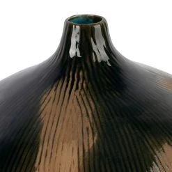 Côté Table Vase Vert Fonce Et Brun D30xh33cm En Faience - Pheses -SEMA design Boutique 39046 DET01 WEB