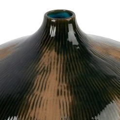 Côté Table Vase Vert Foncé Et Brun D30xh20cm En Faience - Pheses 7 Côté Table Vase Vert Foncé Et Brun D30xh20cm En Faience - Pheses -SEMA design Boutique 39047 DET01 WEB