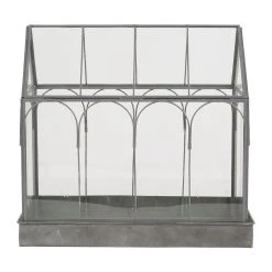Jardin D'Ulysse Déco Serre Codette Gris En Fer, Verre