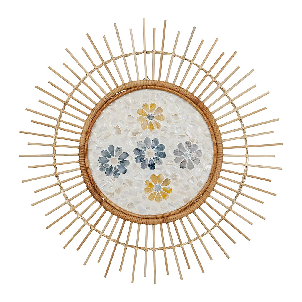 Jardin D'Ulysse Déco Murale Fleur Mon Hirondelle Bleu Et Jaune En Rotin Et Nacre 3 Jardin D'Ulysse Déco Murale Fleur Mon Hirondelle Bleu Et Jaune En Rotin Et Nacre