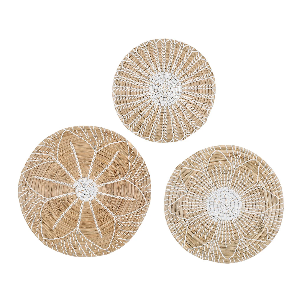 Jardin D'Ulysse Deco Murale (lot De 3) Un été A La Mer Naturel Et Blanc En Jonc De Mer 3 Jardin D'Ulysse Deco Murale (lot De 3) Un été A La Mer Naturel Et Blanc En Jonc De Mer