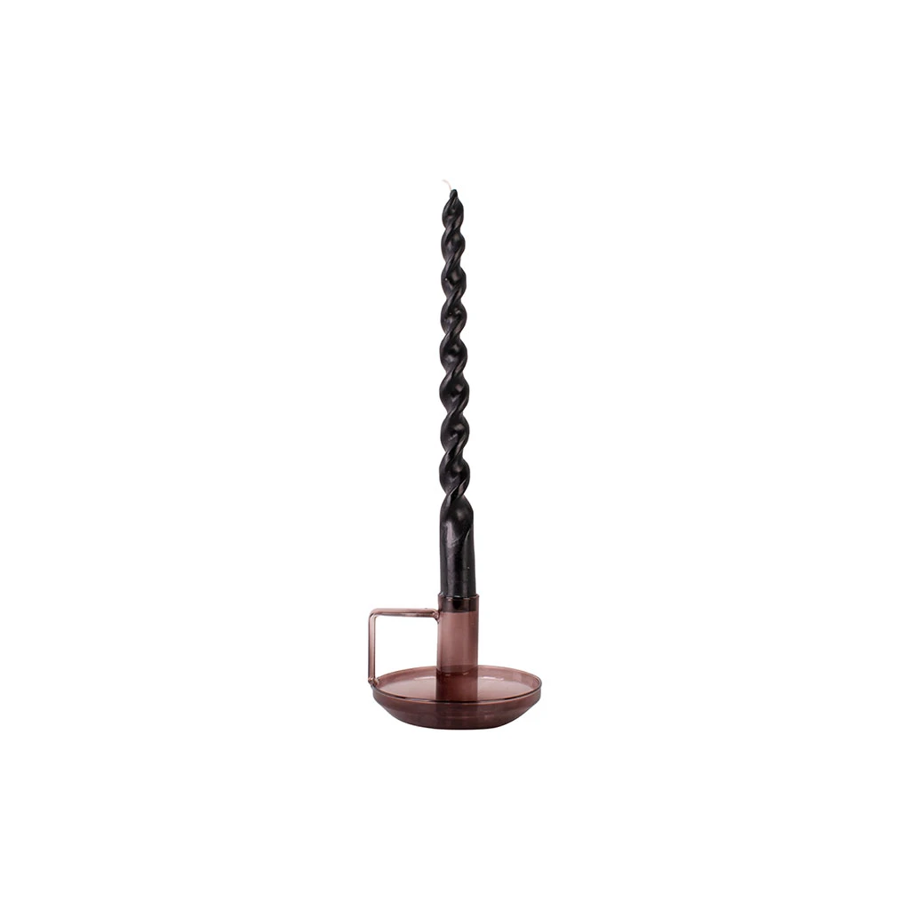 Pt' Bougeoir Moderne En Verre Marron 10x7xh10cm 4 Pt' Bougeoir Moderne En Verre Marron 10x7xh10cm – Image 2