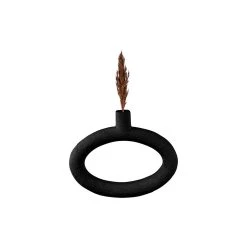 Pt' Vase Anneau Ovale En Polyresine Noir 25x6xh20.5cm -SEMA design Boutique 633098 FRN02 WEB