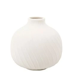 Arty Fêtes Vase Gustave Porcelaine Rainurée Blanc Matte
