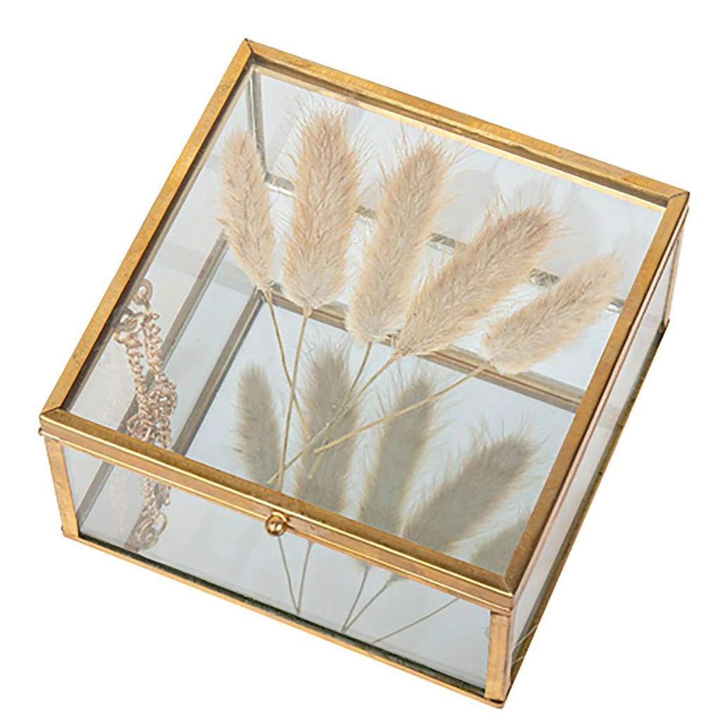 Arty Fêtes Boite En Verre Avec Fleurs Sechees Verre 3 Arty Fêtes Boite En Verre Avec Fleurs Sechees Verre
