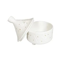 Chabi Chic Boite à Tajine Blanc Or D14xh17cm - Empreinte