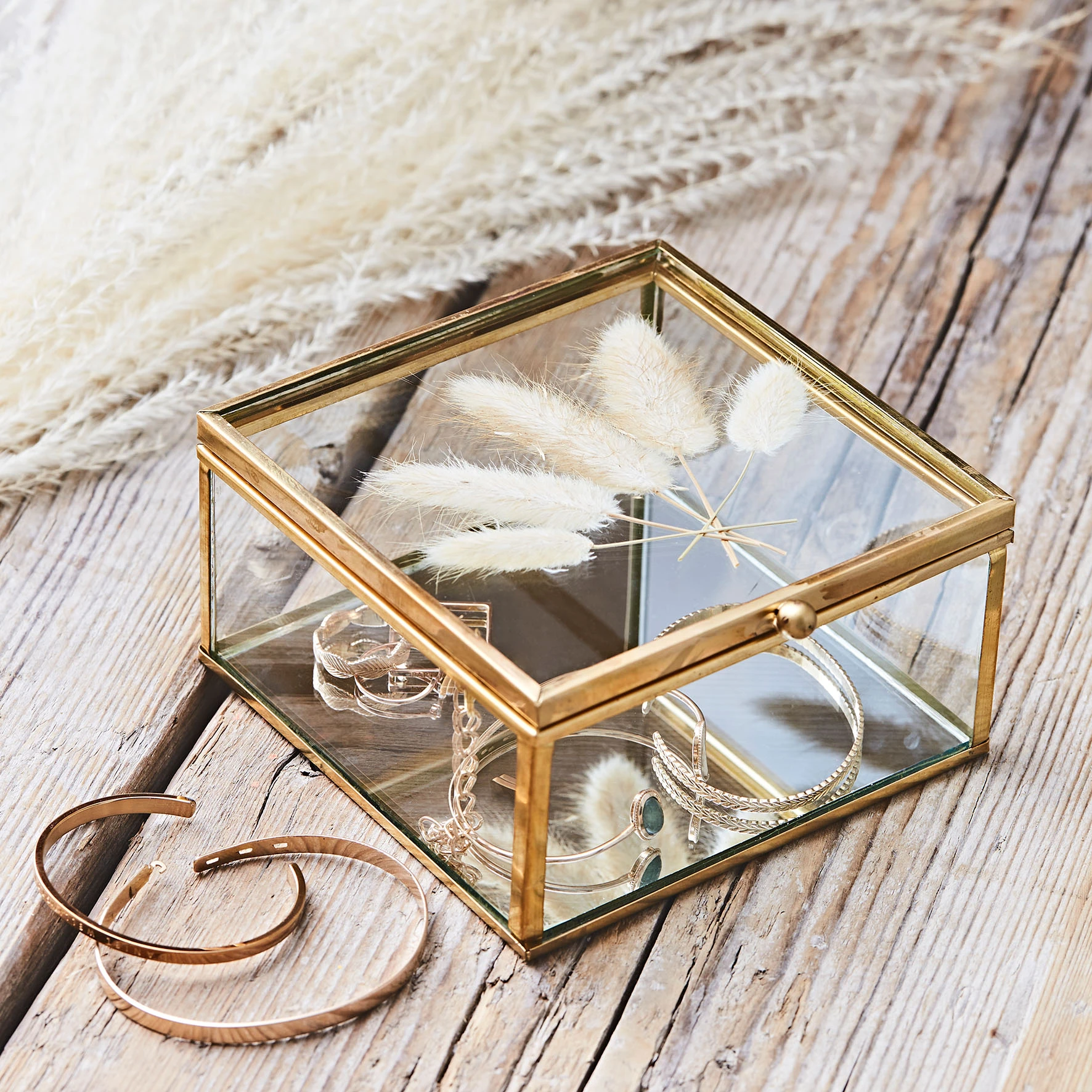 Arty Fêtes Boite En Verre Avec Fleurs Sechees Verre 4 Arty Fêtes Boite En Verre Avec Fleurs Sechees Verre – Image 2