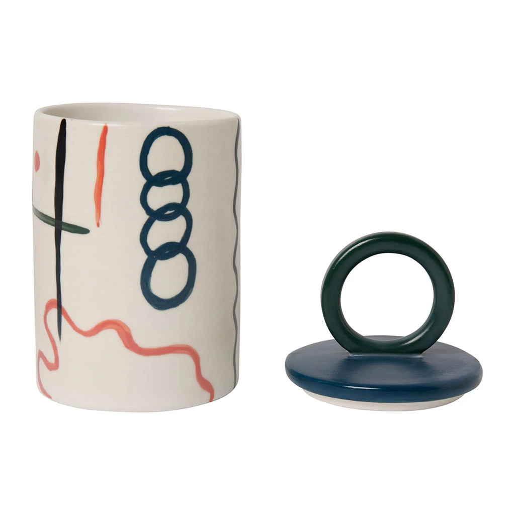 SEMA DESIGN Lot De 3 Pots Avec Couvercle Visage Arty Ivoire Et Noir En Gres 4 SEMA DESIGN Lot De 3 Pots Avec Couvercle Visage Arty Ivoire Et Noir En Gres – Image 2