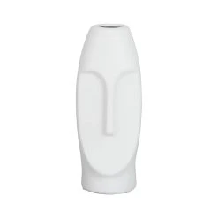 SEMA DESIGN Vase Face Blanc 10X9.5Xh24Cm Gres