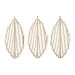 SEMA DESIGN Deco Murale Feuille X3 Bambou Naturel 31.5x64.5cm