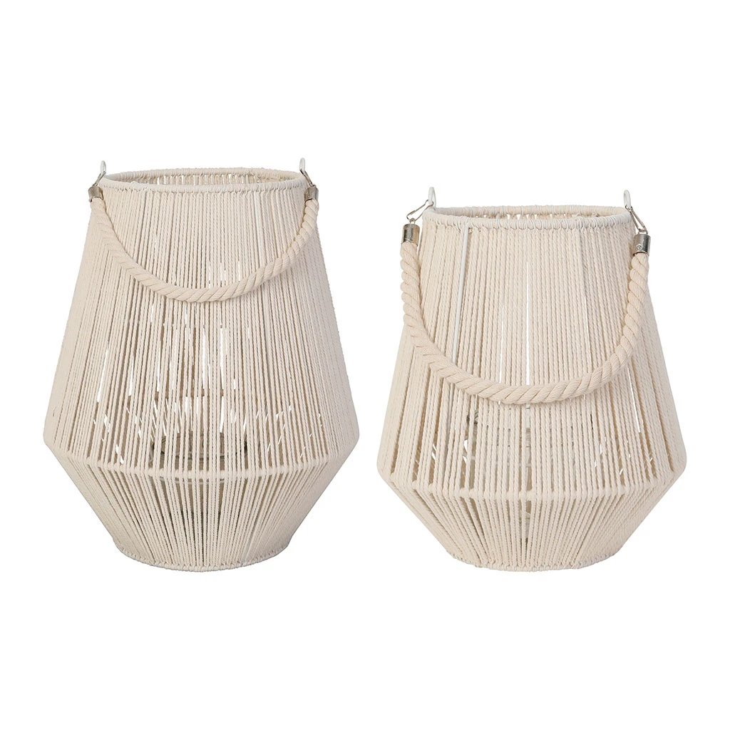 SEMA DESIGN Lanterne X2 Corde Creme Nature D30xh37 Et D17.5xh20cm 3 SEMA DESIGN Lanterne X2 Corde Creme Nature D30xh37 Et D17.5xh20cm