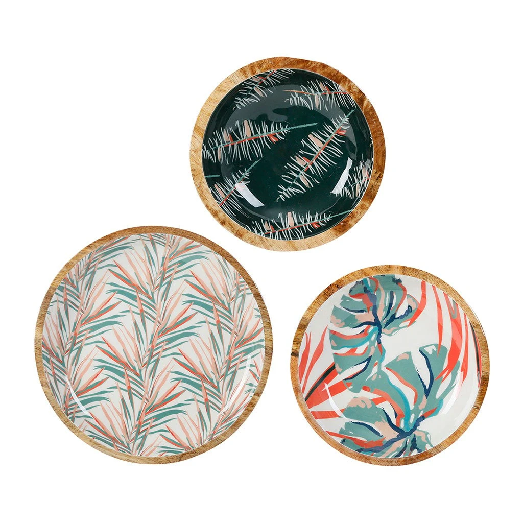 SEMA DESIGN Coupe (lot De 3) Tropic'art Multicolore En Manguier 3 SEMA DESIGN Coupe (lot De 3) Tropic'art Multicolore En Manguier