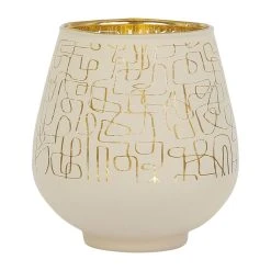 SEMA DESIGN Photophore Ligne Creme+dore D12xh12cm Verre