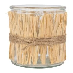 SEMA DESIGN Photophore En Verre Et Raphia Naturel