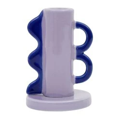SEMA DESIGN Bougeoir Bleu Et Parme En Gres - Funny