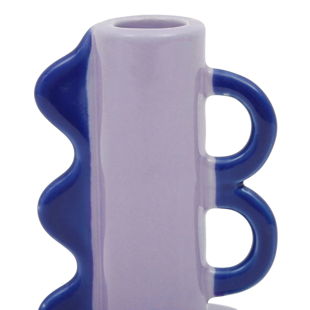 SEMA DESIGN Bougeoir Bleu Et Parme En Gres - Funny 4 SEMA DESIGN Bougeoir Bleu Et Parme En Gres - Funny – Image 2