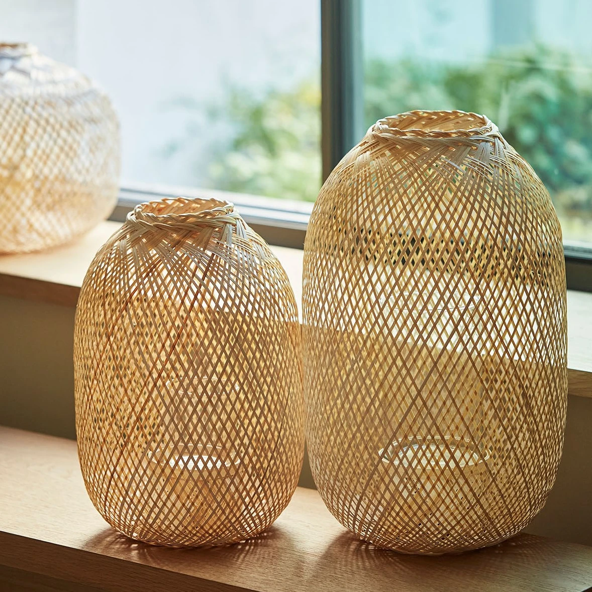 Côté Table Photophore Aritz Naturel Et Blanc D30xh50cm En Bambou 7 Côté Table Photophore Aritz Naturel Et Blanc D30xh50cm En Bambou â Image 5