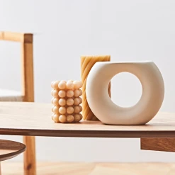 SEMA DESIGN Vase Eterra Blanc Cassé 17.5x5xh13.5cm Porcelaine -SEMA design Boutique b7faf vase donut blanc